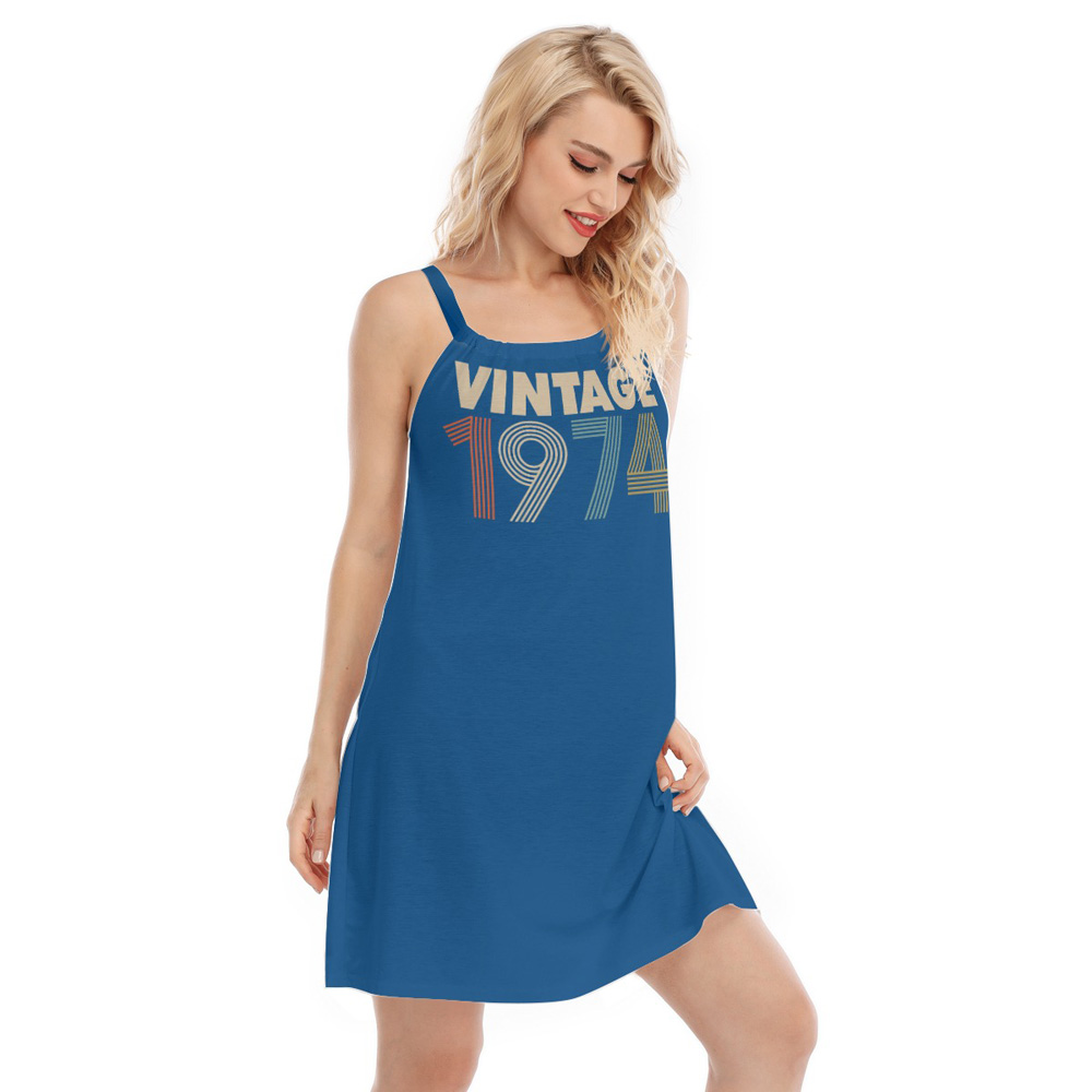 Vintage 1974 Women's Sleeveless Cami Dress