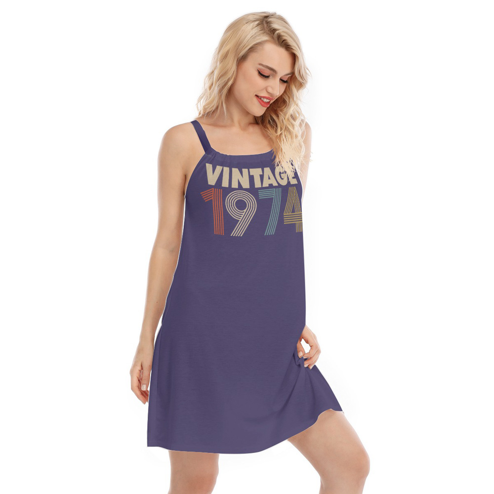 Vintage 1974 Women's Sleeveless Cami Dress
