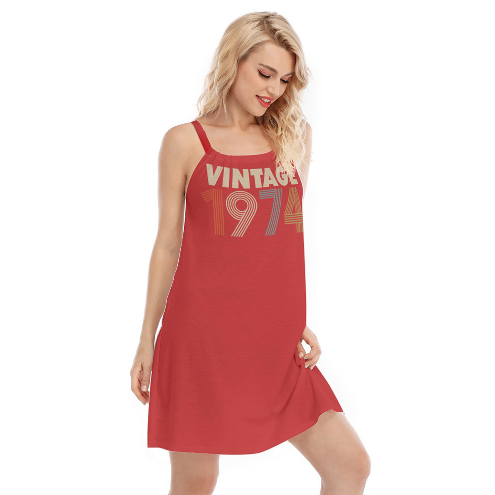 Vintage 1974 Women's Sleeveless Cami Dress