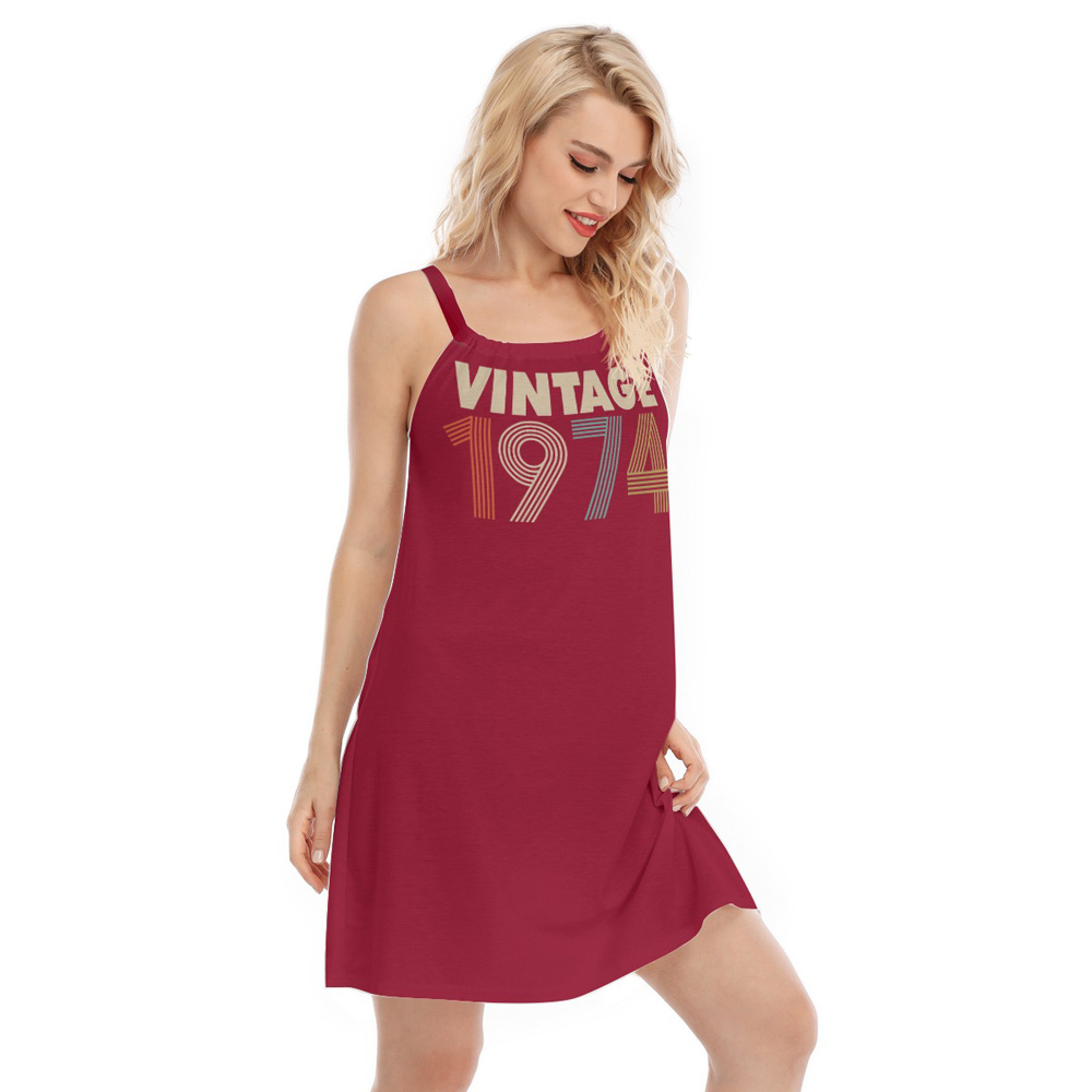 Vintage 1974 Women's Sleeveless Cami Dress