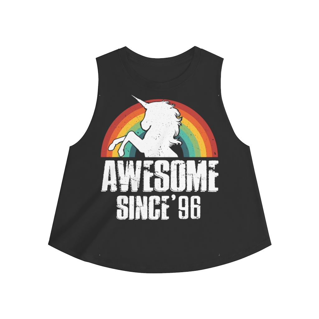 24th Birthday Gift Ideas For Girls| 24th Unicorn Birthday Shirts Awesome Since 1996 - Women's Crop top