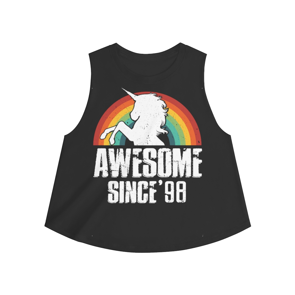 22nd Birthday Gift Ideas For Girls| 22nd Unicorn Birthday Shirts Awesome Since 1998 - Women's Crop top