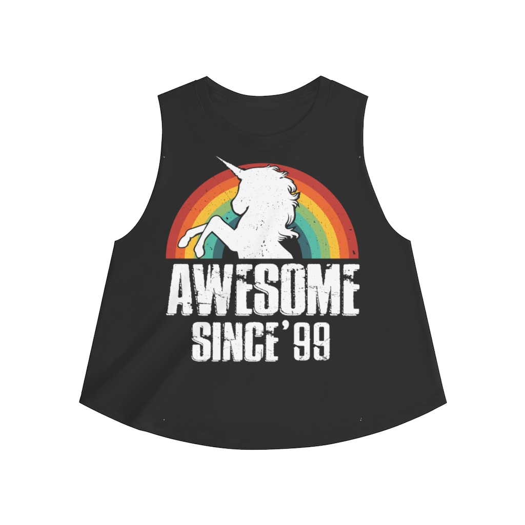 21st Birthday Gift Ideas For Girls| 21st Unicorn Birthday Shirts Awesome Since 1999 - Women's Crop top