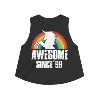 21st Birthday Gift Ideas For Girls| 21st Unicorn Birthday Shirts Awesome Since 1999 - Women's Crop top – alternate