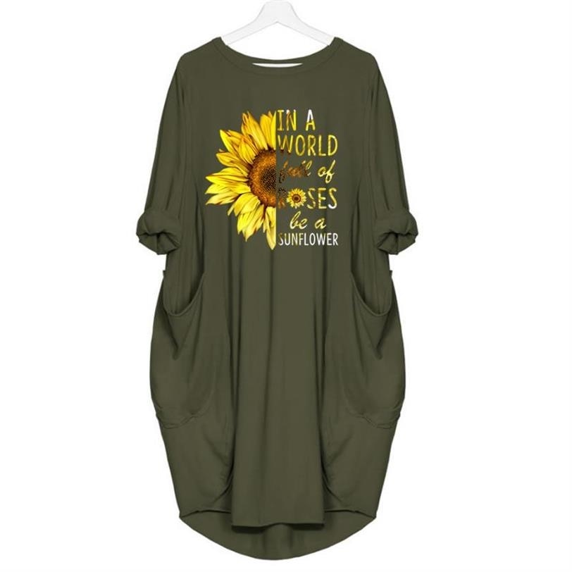 In A World Full Of Rose Be A Sunflower Pocket Dress