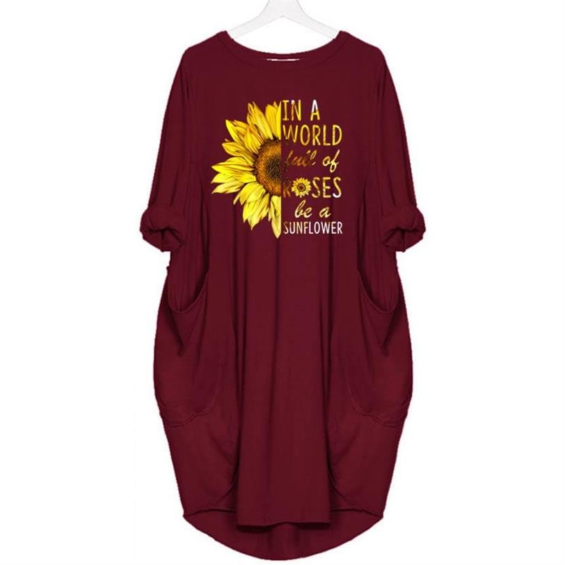 In A World Full Of Rose Be A Sunflower Pocket Dress