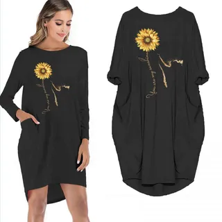 Cat You Are My Sunshine Limited Edition Pocket Dress Sunflower T-shirt