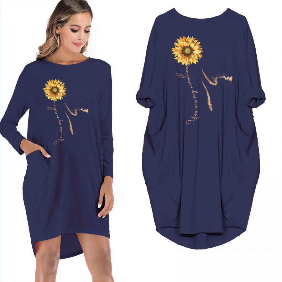 Cat You Are My Sunshine Limited Edition Pocket Dress Sunflower T-shirt
