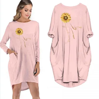 Cat You Are My Sunshine Limited Edition Pocket Dress Sunflower T-shirt – alternate
