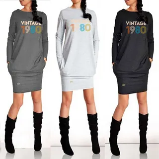 40th Birthday Shirt Gift Ideas for Women Vintage 1980 Pocket Dress – alternate