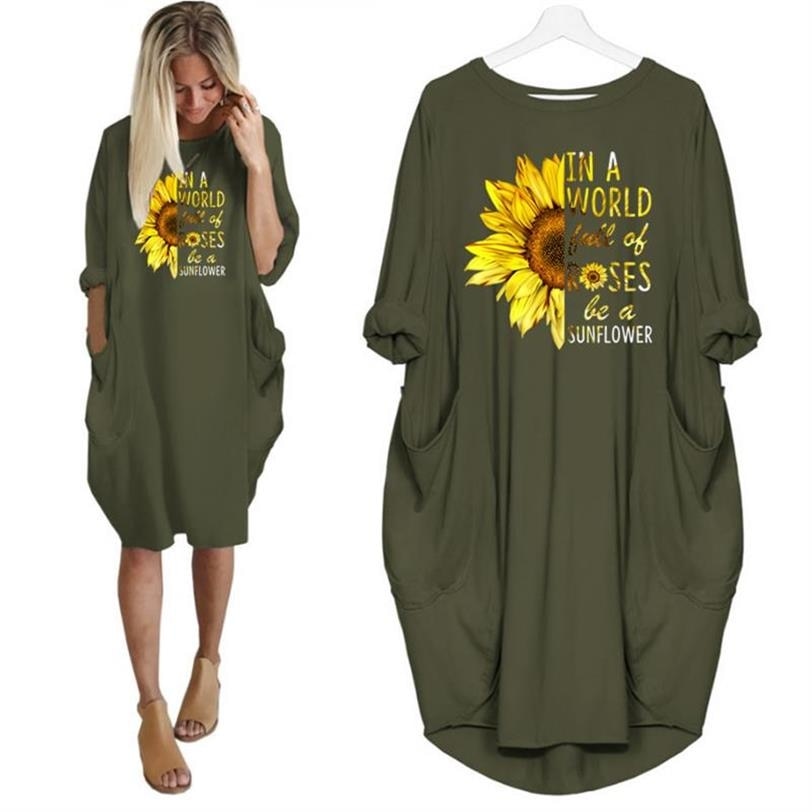 In A World Full Of Rose Be A Sunflower Pocket Dress
