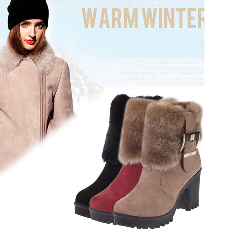 Lynne's Square Heel Winter Boots Lynne's Square Heel Winter Boots