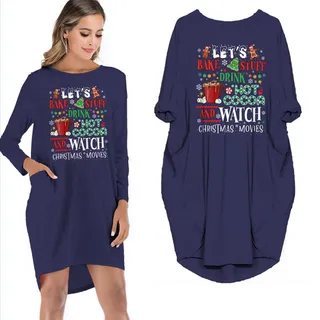 Drink Hot Cocoa And Watch Christmas Movies Pocket Dress – alternate