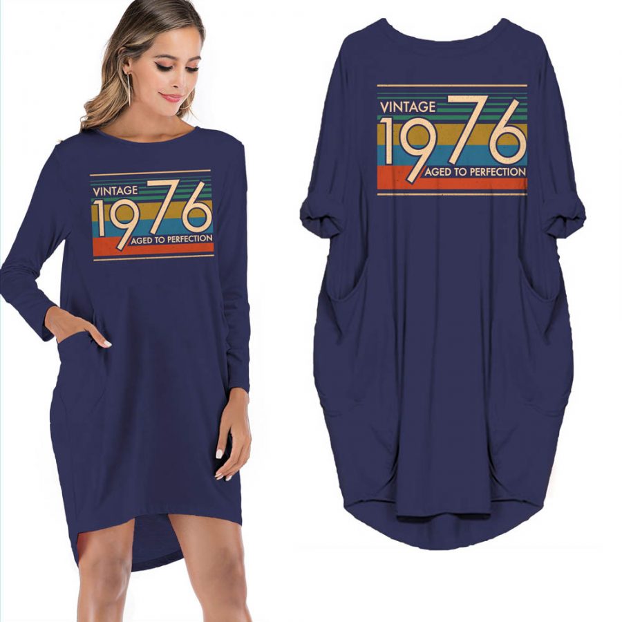 Birthday Outfits Vintage 1976 Aged To Perfection Pocket Dress