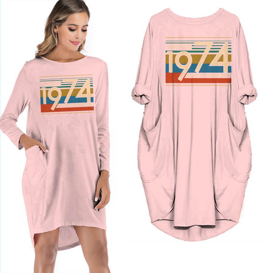 Birthday Outfits Vintage 1974 Aged To Perfection Pocket Dress