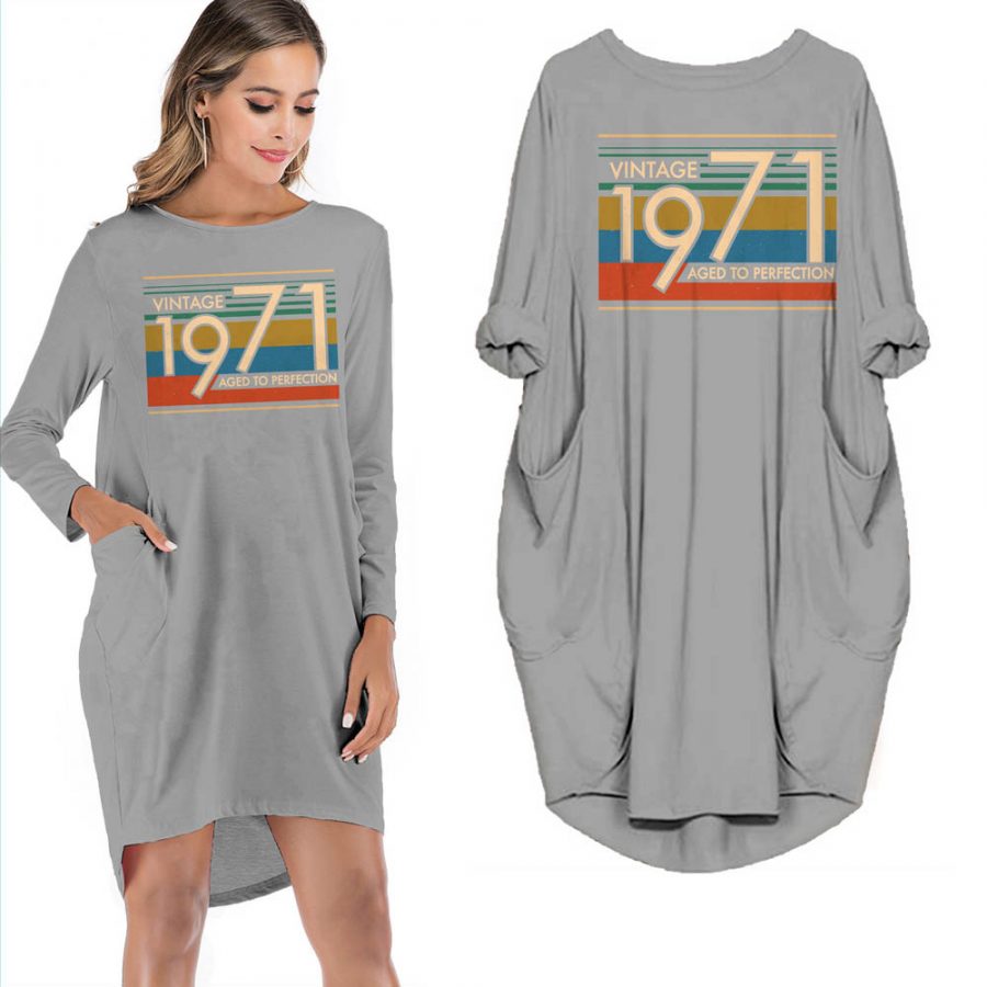 Birthday Outfits Vintage 1971 Aged To Perfection Pocket Dress