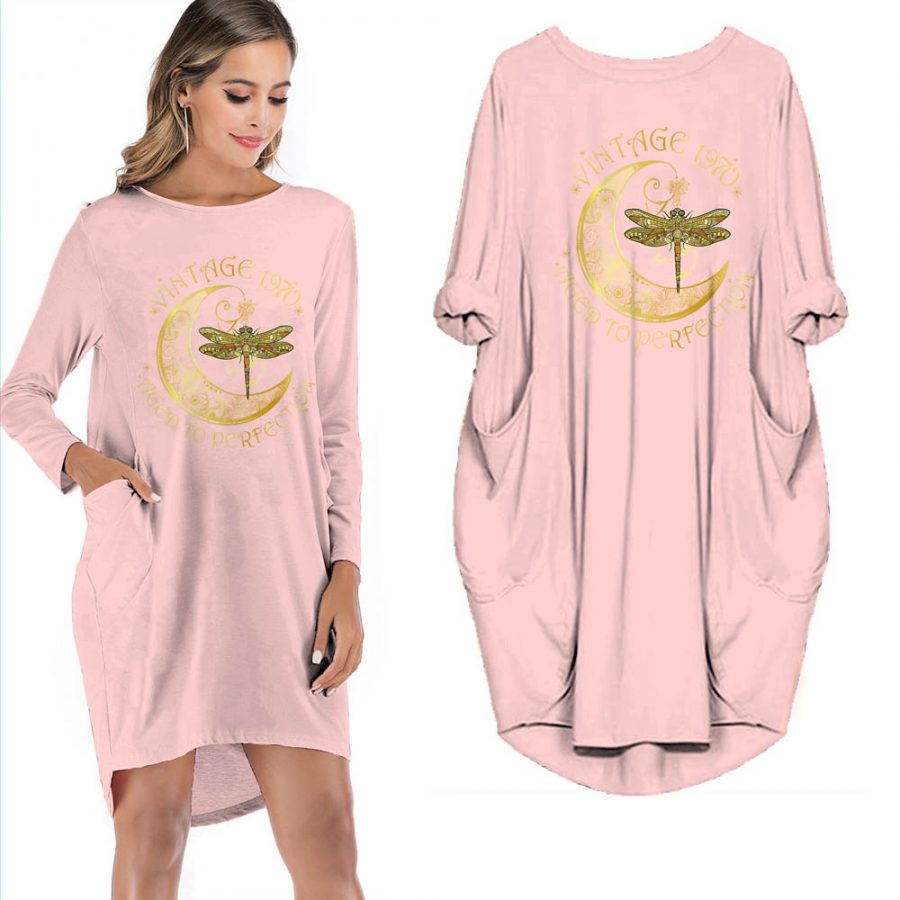 50th Birthday Outfits Dragonfly Vintage 1970 Limited Edition Pocket Dress