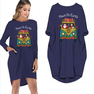 Peace On Earth Limited Edition Pocket Dress Hippie Clothes – alternate