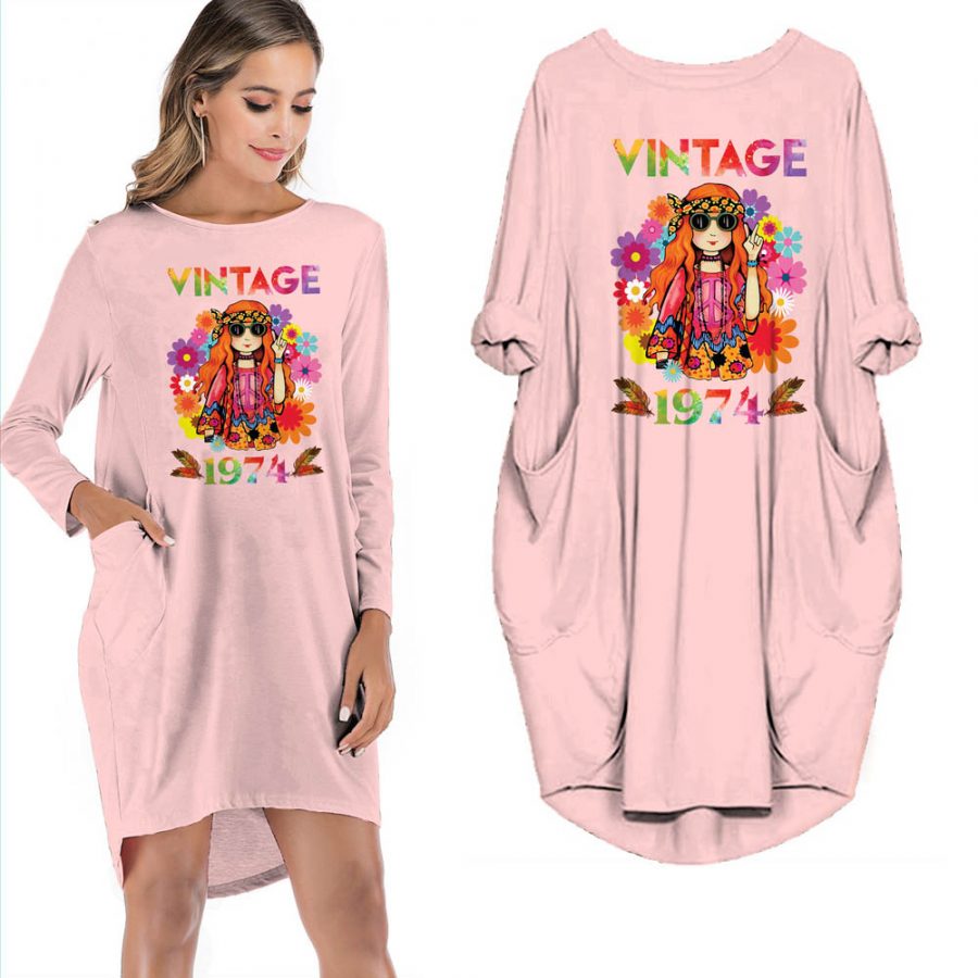 Birthday Outfits Lady Vintage 1974 Limited Edition Pocket Dress
