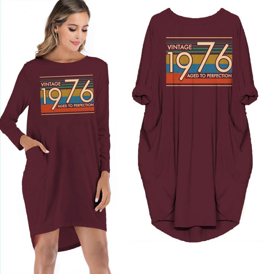 Birthday Outfits Vintage 1976 Aged To Perfection Pocket Dress