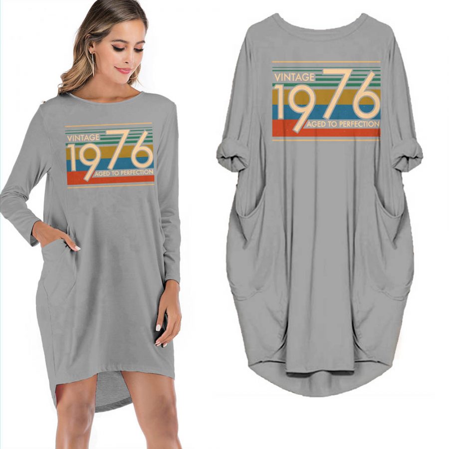 Birthday Outfits Vintage 1976 Aged To Perfection Pocket Dress