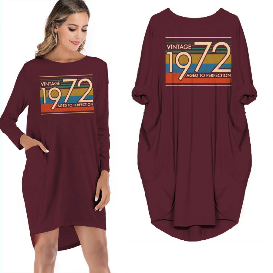 Birthday Outfits Vintage 1972 Aged To Perfection Pocket Dress