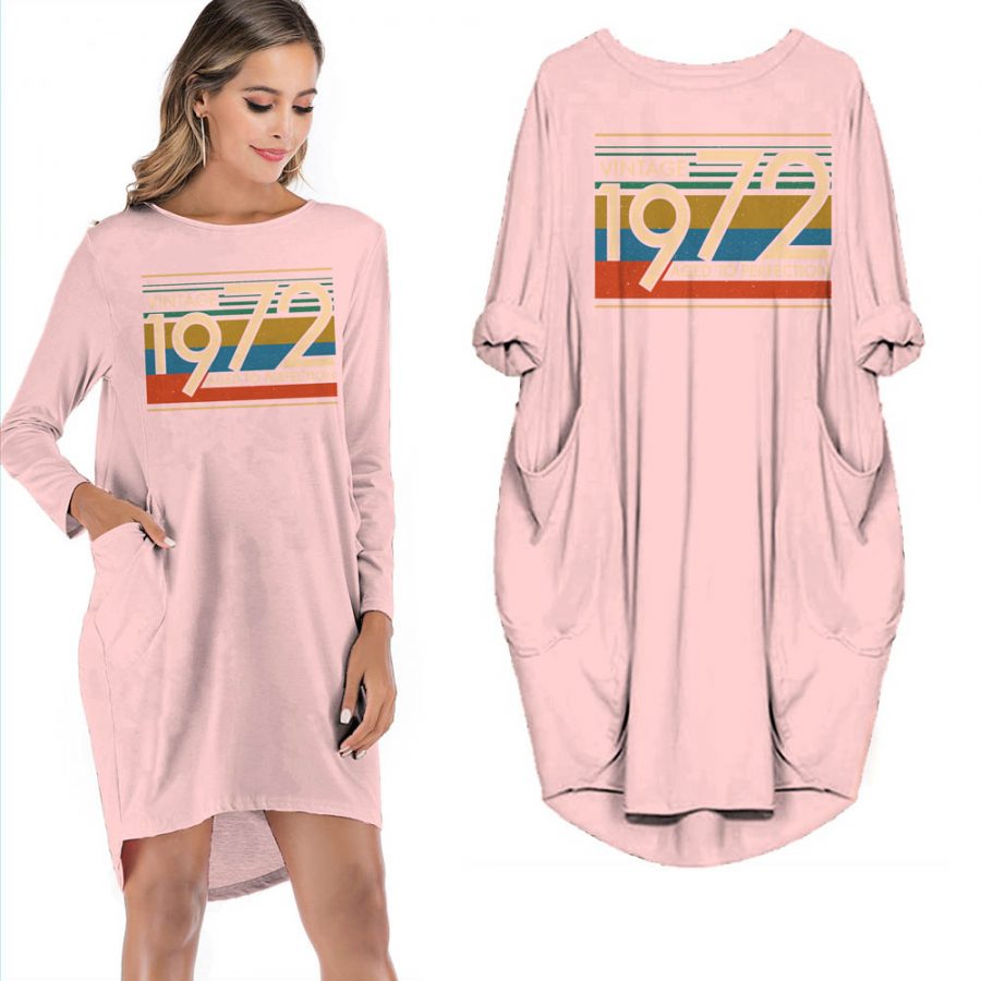 Birthday Outfits Vintage 1972 Aged To Perfection Pocket Dress