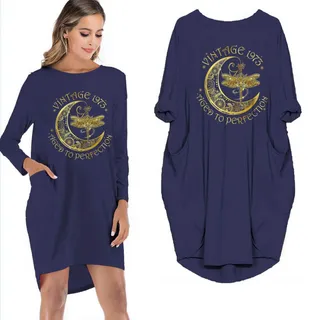 Birthday Outfits Dragonfly Vintage 1973 Limited Edition Pocket Dress – alternate