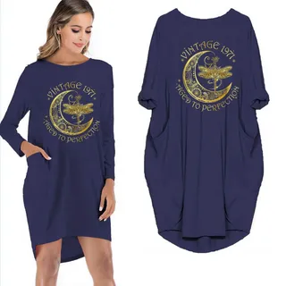 Birthday Outfits Dragonfly Vintage 1971 Limited Edition Pocket Dress – alternate