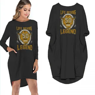 Life Begins 50 Born In 1969 The Year Of The Legend Limited Edition Pocket Dress