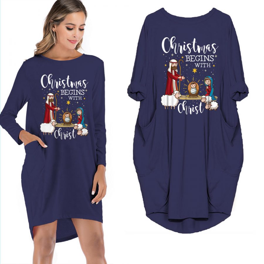 Christmas Begins With Christ Limited Edition Pocket Dress Christmas Begins With Christ Limited Edition Pocket Dress