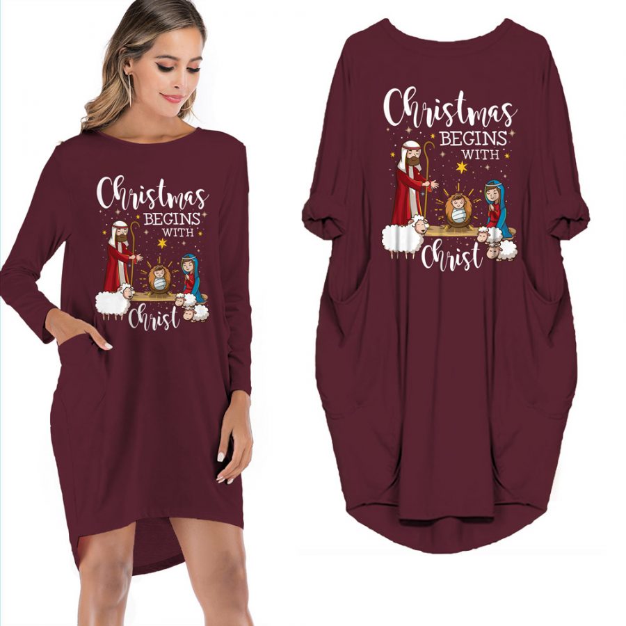 Christmas Begins With Christ Limited Edition Pocket Dress Christmas Begins With Christ Limited Edition Pocket Dress
