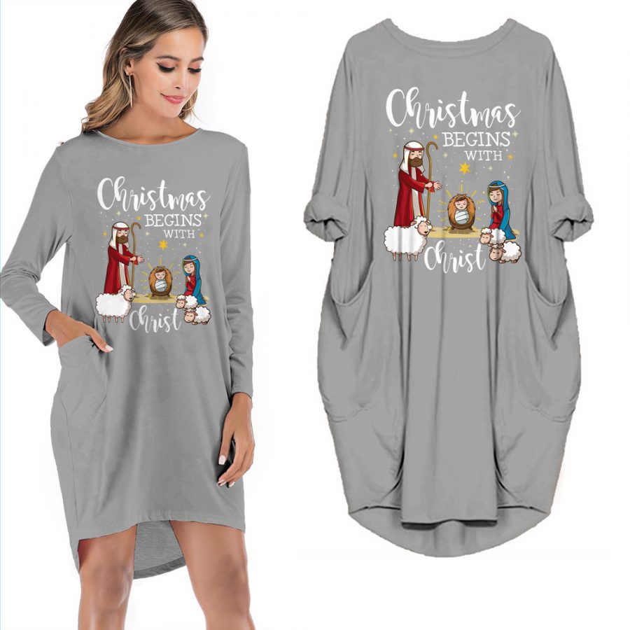 Christmas Begins With Christ Limited Edition Pocket Dress Christmas Begins With Christ Limited Edition Pocket Dress