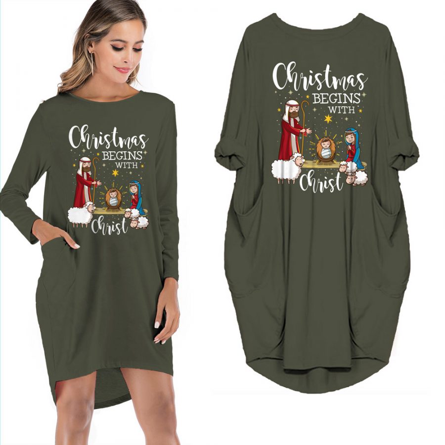 Christmas Begins With Christ Limited Edition Pocket Dress Christmas Begins With Christ Limited Edition Pocket Dress