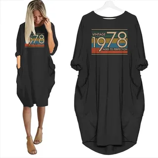 Vintage 1978 Aged To Perfection Pocket Dress