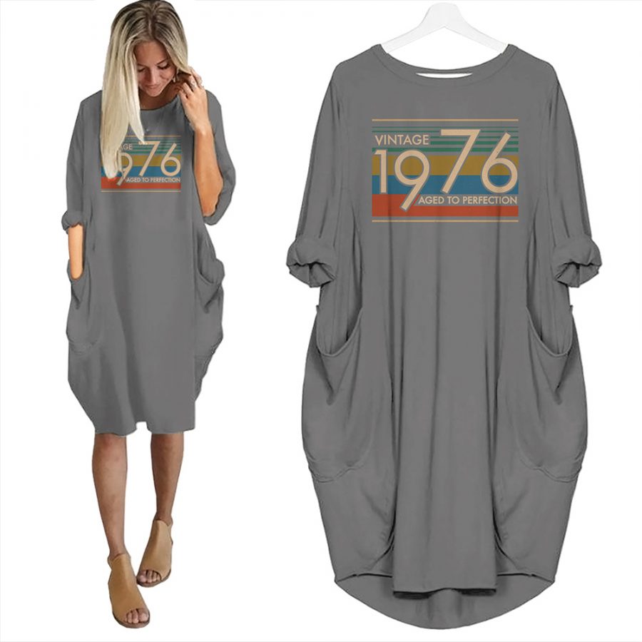 Birthday Outfits Vintage 1976 Aged To Perfection Pocket Dress