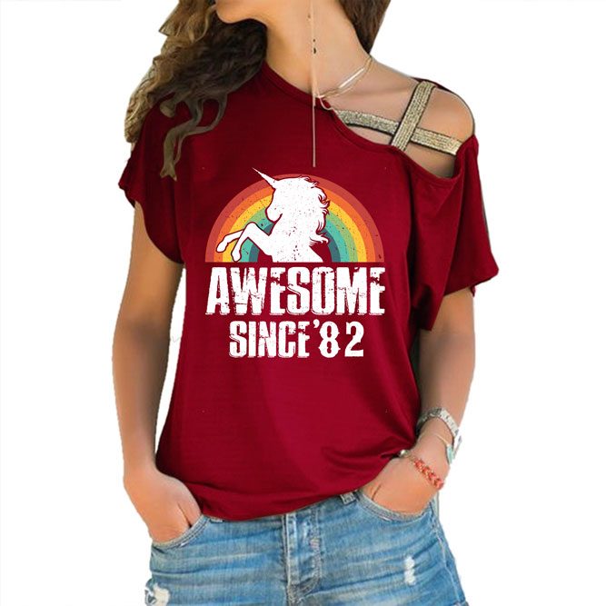 Awesome Since 1982 Limited Edition Off Shoulder Shirt Awesome Since 1982 Limited Edition Off Shoulder Shirt