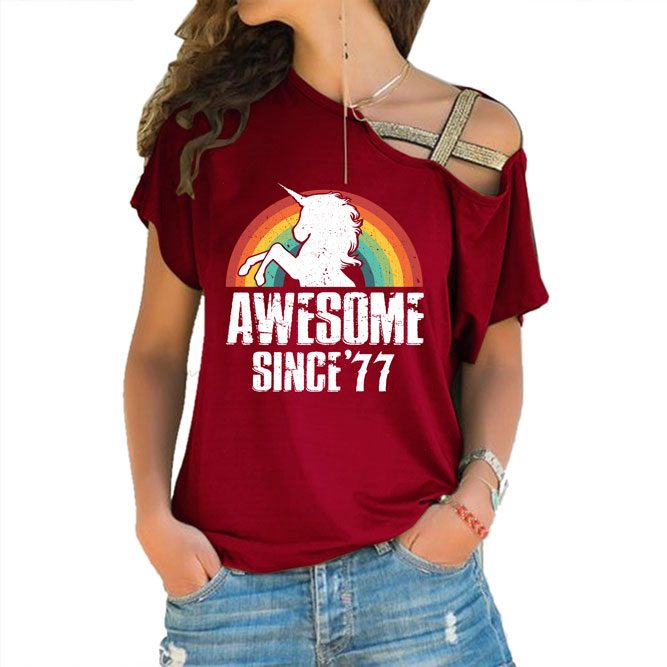 Awesome Since 1977 Limited Edition Off Shoulder Shirt Awesome Since 1977 Limited Edition Off Shoulder Shirt