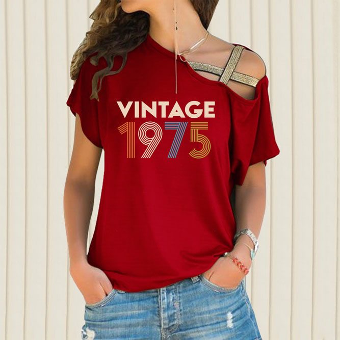 Birthday Shirts Vintage 1975 Limited Edition Off Shoulder Shirt Birthday Shirts Vintage 1975 Limited Edition Off Shoulder Shirt