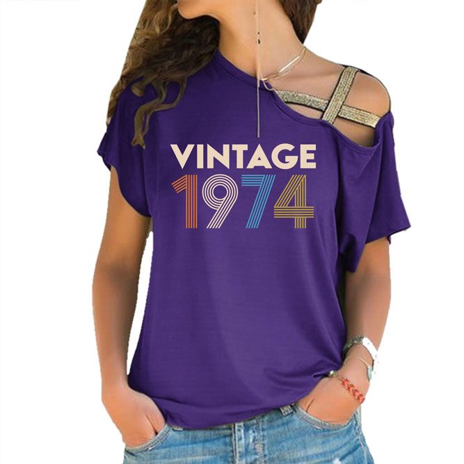 Birthday Shirts Vintage 1974 Limited Edition Off Shoulder Shirt Birthday Shirts Vintage 1974 Limited Edition Off Shoulder Shirt
