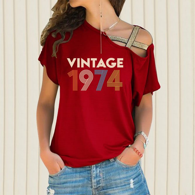 Birthday Shirts Vintage 1974 Limited Edition Off Shoulder Shirt Birthday Shirts Vintage 1974 Limited Edition Off Shoulder Shirt