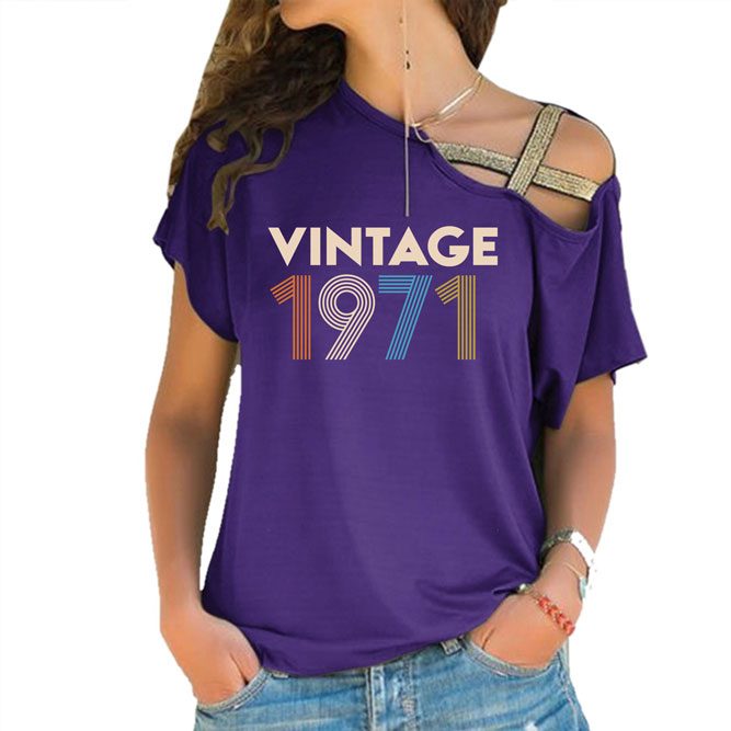 Birthday Outfits Vintage 1971 Limited Edition Off Shoulder Shirt Birthday Outfits Vintage 1971 Limited Edition Off Shoulder Shirt