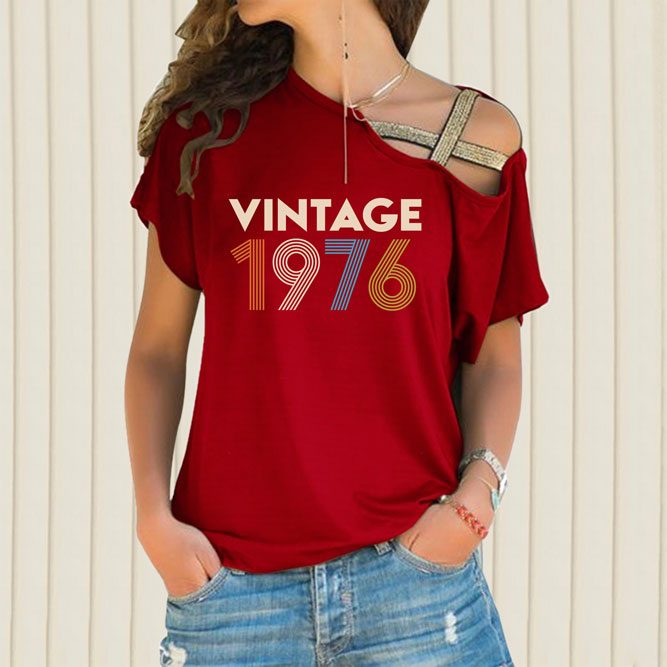 Birthday Shirts Vintage 1976 Limited Edition Off Shoulder Shirt