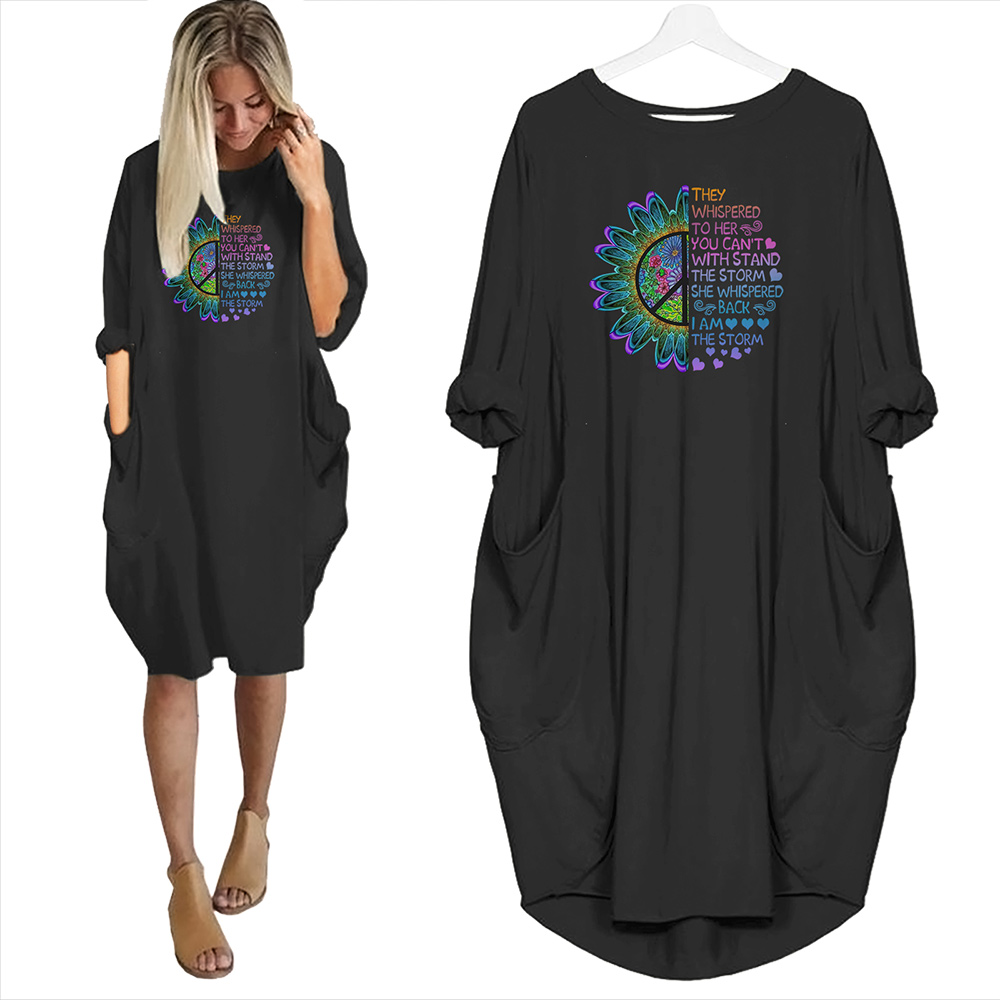 They Whispered To Her You Can’t Withstand The Storm Limited Edition Pocket Dress Hippie Clothes