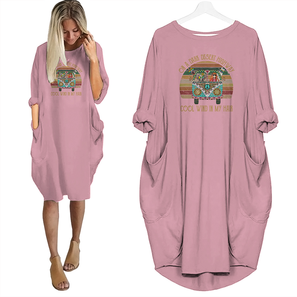 On A Dark Desert Highway Cool Wind In My Hair Limited Edition Pocket Dress Hippie Clothes