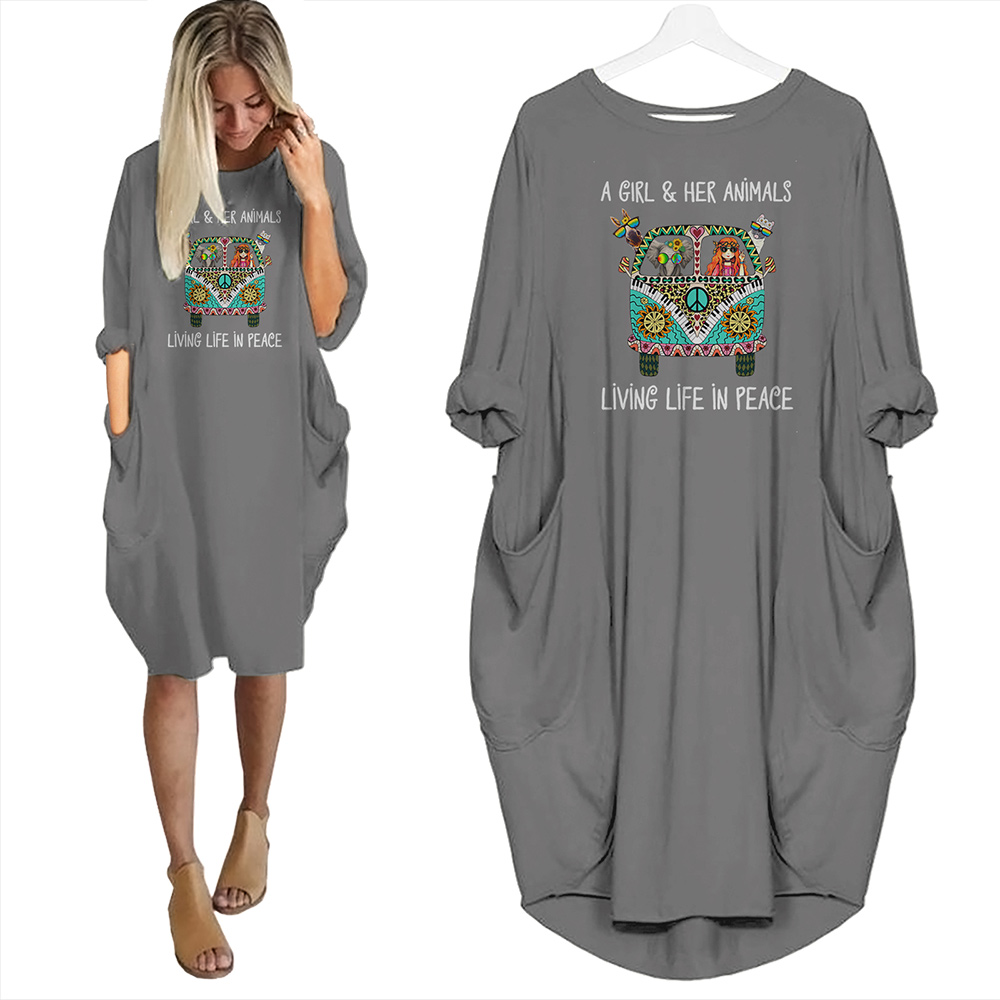 A Girl And Her Animals Living Life In Peace Limited Edition Pocket Dress