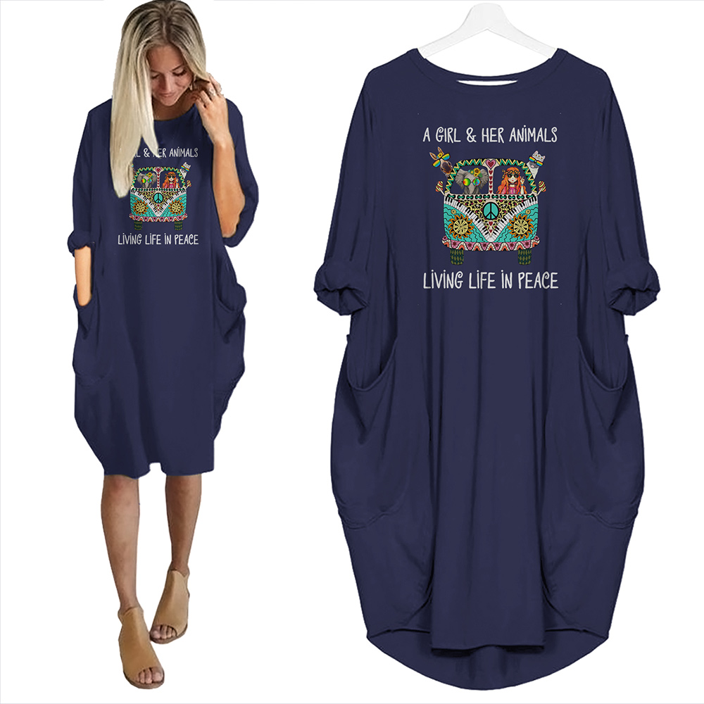 A Girl And Her Animals Living Life In Peace Limited Edition Pocket Dress
