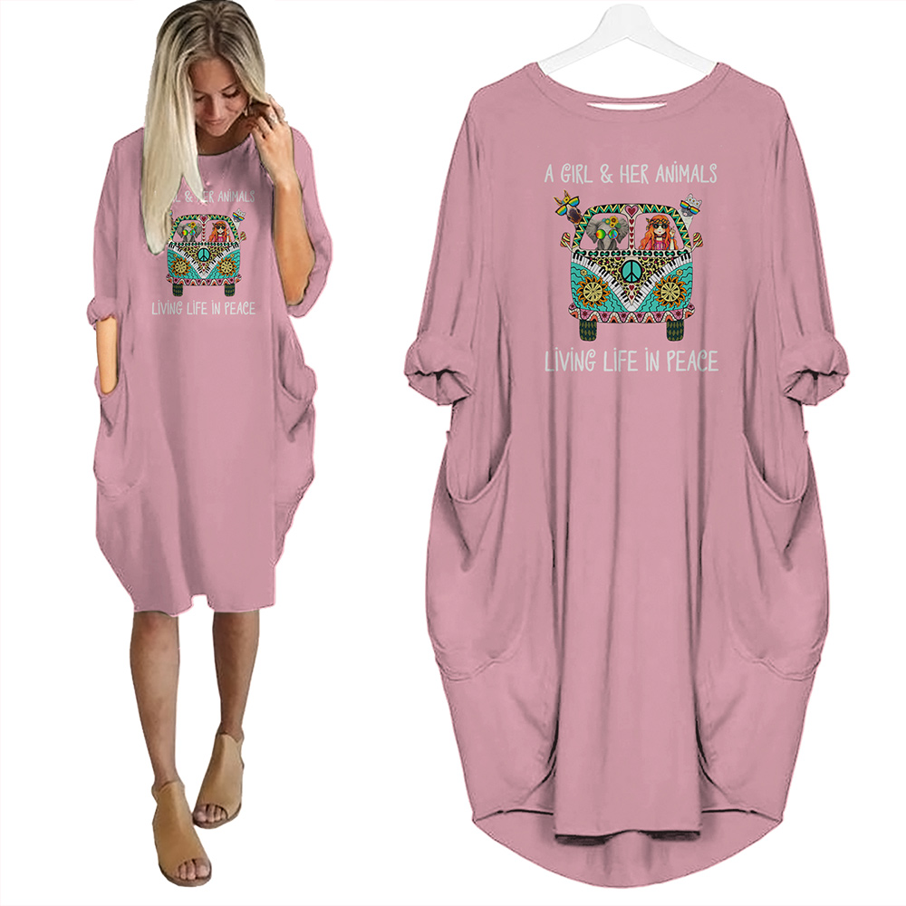 A Girl And Her Animals Living Life In Peace Limited Edition Pocket Dress