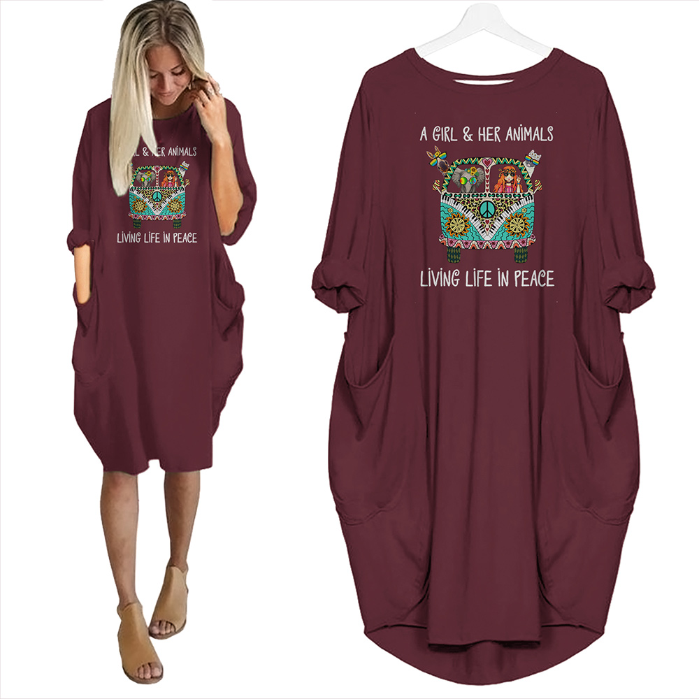 A Girl And Her Animals Living Life In Peace Limited Edition Pocket Dress