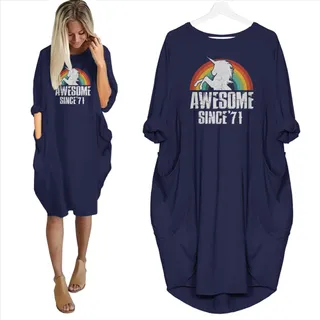 Birthday Outfits Awesome Since 1971 Limited Edition Pocket Dress – alternate